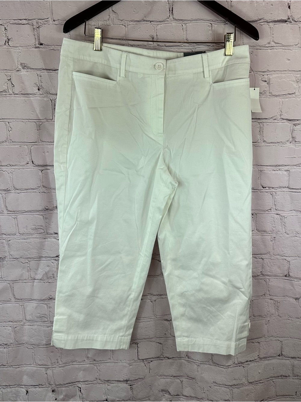NWT Talbots Perfect Skimmer Pedal Pusher Pants capri petite 12p white beach